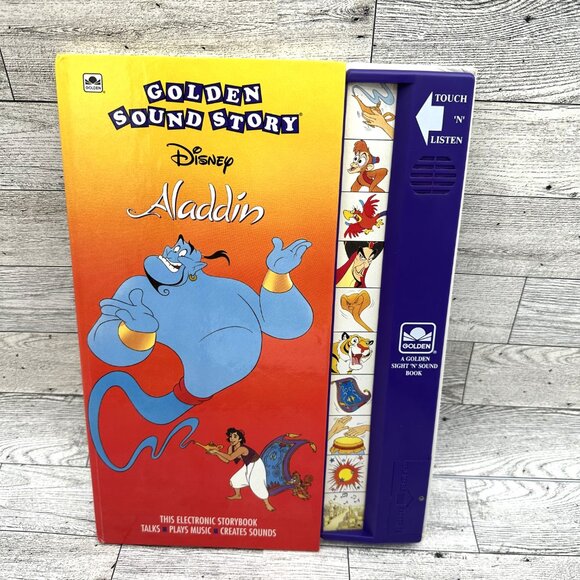 VTG Golden Sound Story Disney Aladdin Touch 'N' Listen Electronic Storybook - Picture 1 of 13